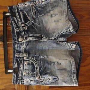 Beautiful Grace of LA short shorts. Blue Denim.Size29, waist is 15 inches wide.